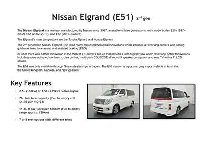 2009 NISSAN ELGRAND HIGHWAY STAR 2.5L 8 SEATER