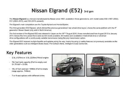 2011 NISSAN ELGRAND 2.5L HIGHWAY STAR 7 SEATER