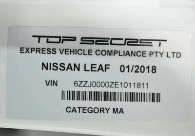 2018 NISSAN LEAF LEAF ZE1 AUTO 2WD