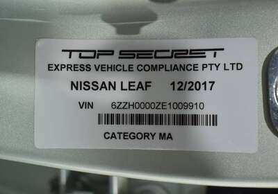 2017 NISSAN LEAF ZE1 G-EDITION ZERO EMISSION 5 SEATER