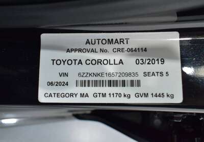 2019 TOYOTA COROLLA FIELDER 1.5L HYBRID 5 SEATER