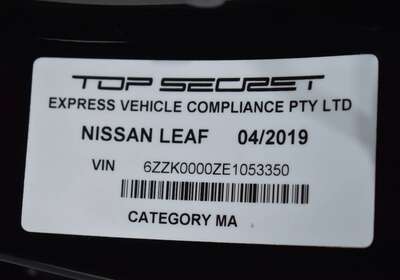 2019 NISSAN LEAF 100% ELECTRIC 5 SEATER