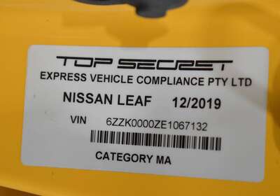 2019 NISSAN LEAF 100% ELECTRIC 5 SEATER