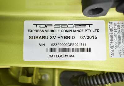 2015 SUBARU XV HYBRID 5 SEATER