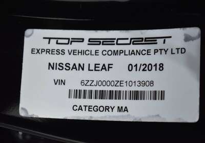 2018 NISSAN LEAF LEAF ZE1 AUTO 2WD