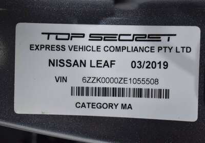 2019 NISSAN LEAF 100% ELECTRIC 5 SEATER