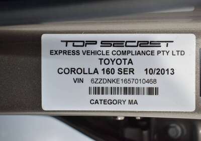 2013 TOYOTA COROLLA FIELDER 1.5L HYBRID 5 SEATER