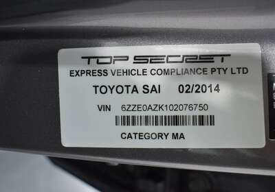 2014 TOYOTA SAI SAI AZK10 CVT 2.4LT 4DR