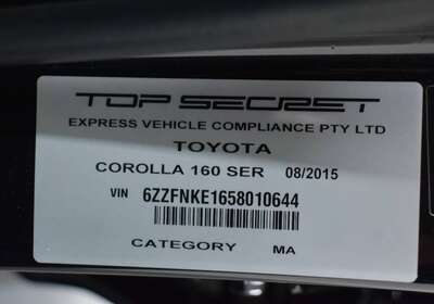 2015 TOYOTA COROLLA FIELDER WXB 1.5L HYBRID 5 SEATER