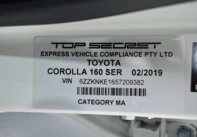 2019 TOYOTA COROLLA FIELDER 1.5L HYBRID 5 SEATER