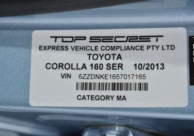 2013 TOYOTA COROLLA FIELDER 1.5L HYBRID 5 SEATER