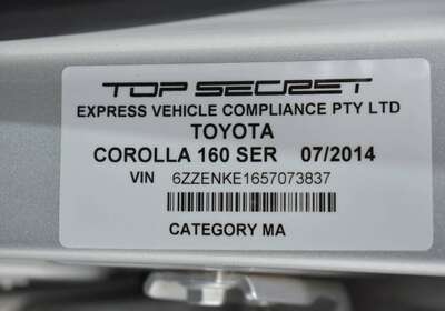 2014 TOYOTA COROLLA FIELDER 1.5L HYBRID 5 SEATER