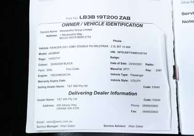 2021 FORD RANGER WILDTRAK 2.0 (4X4)