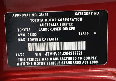 2020 TOYOTA LANDCRUISER LC200 GXL (4X4)